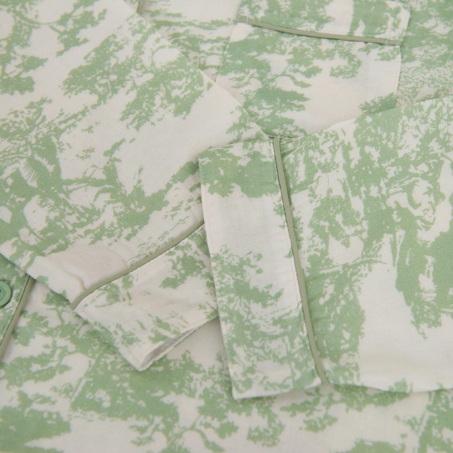 Nomira Sage Garden - Green Toile Print Pyjama Set - Nomira