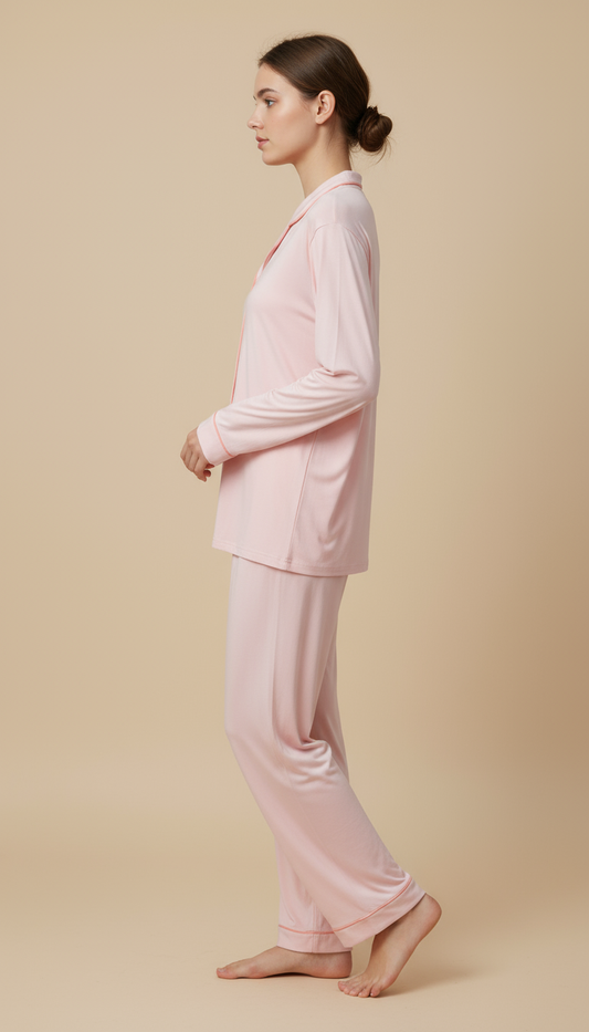Nomira Peach Meadow - Peach Solid Pyjama Set