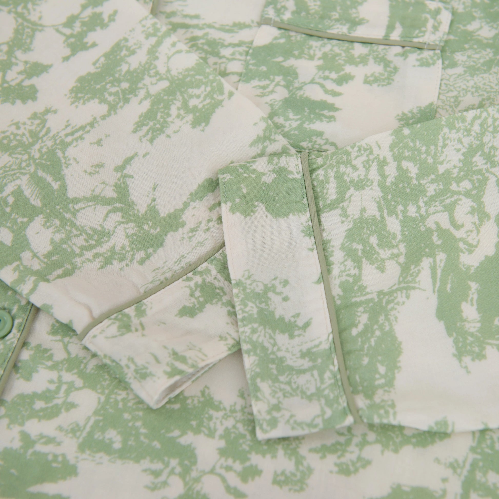 Nomira Sage Garden - Green Toile Print Pyjama Set - Nomira