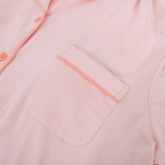 Nomira Peach Meadow - Peach Solid Pyjama Set - Nomira