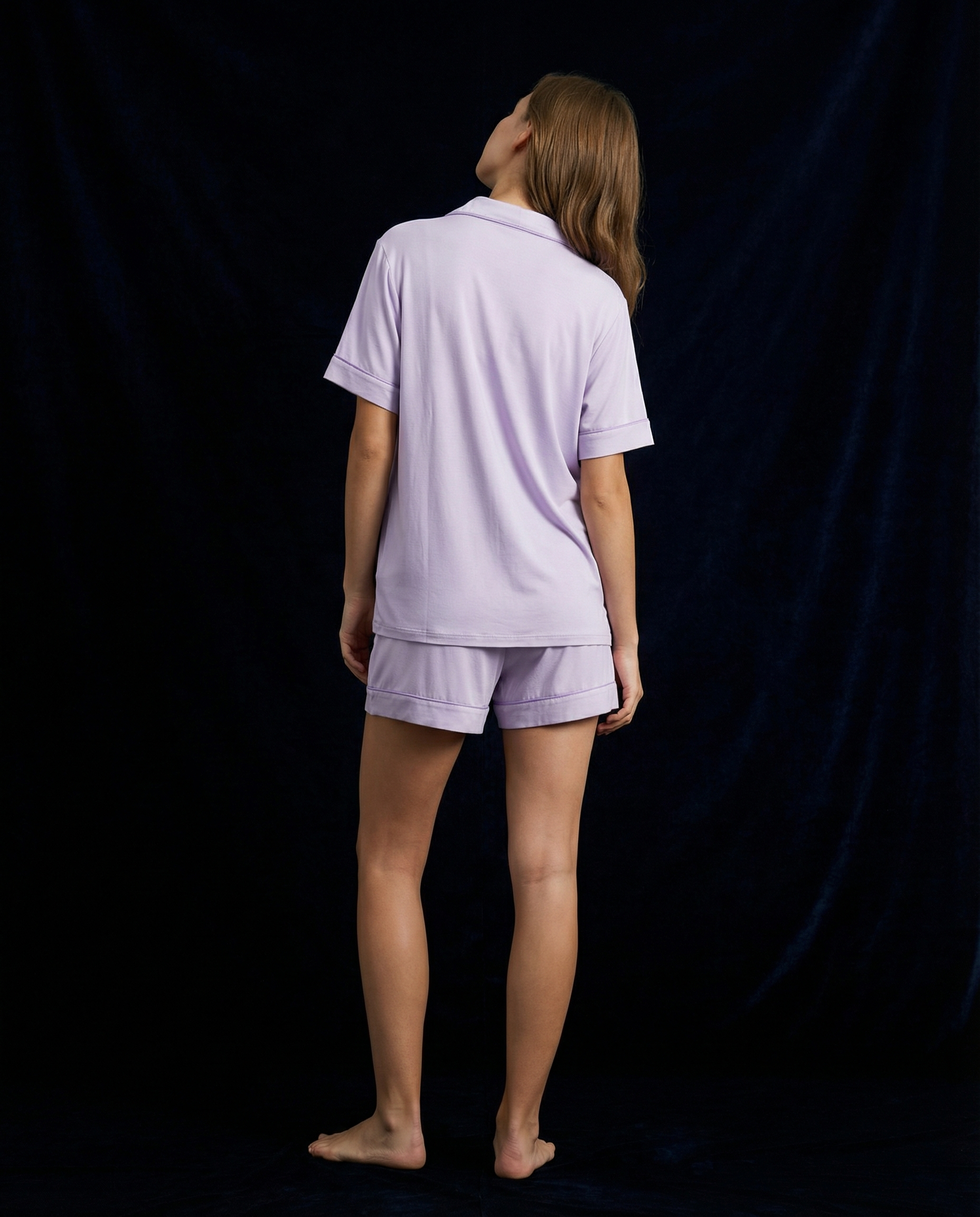 Nomira Lilac Twilight - Lavender Solid Pajama Set