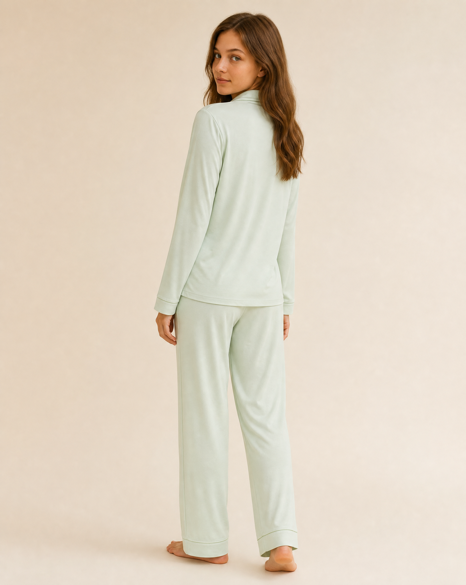 Sage Whisper - Green Solid Pyjama Set