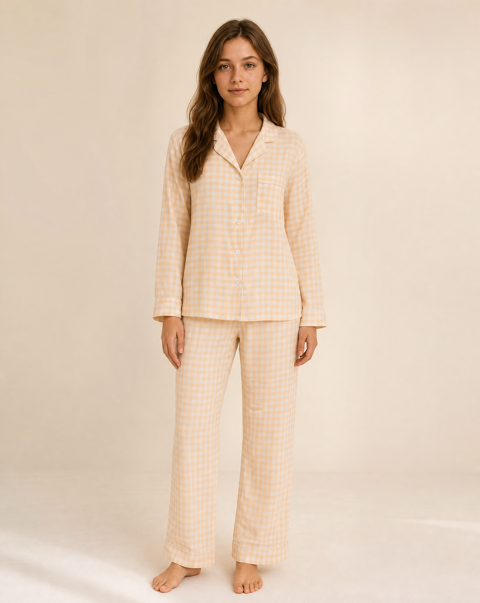 Golden Dawn - Yellow Check Pyjama Set