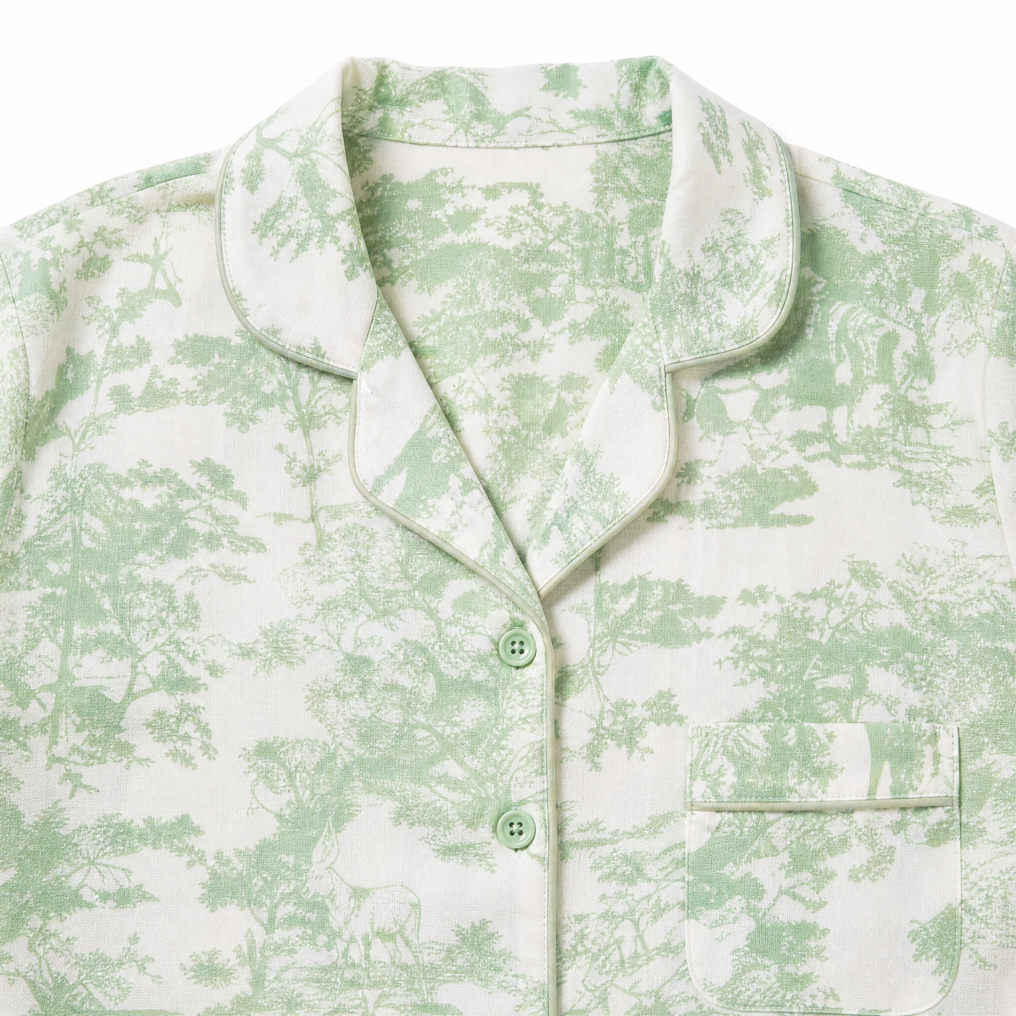 Sage Garden - Green Toile Print Pyjama Set