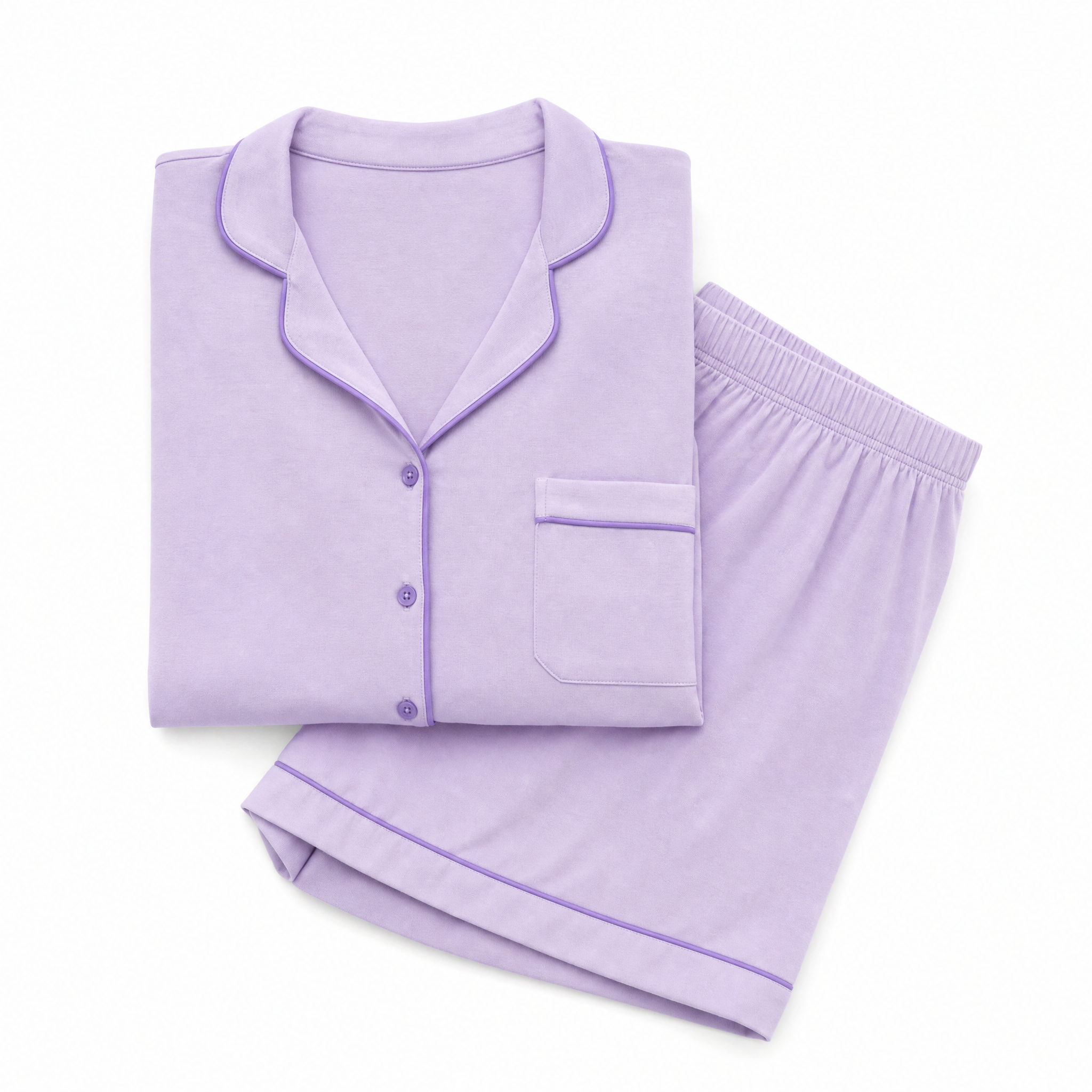 Nomira Lilac Twilight - Lavender Solid Pajama Set