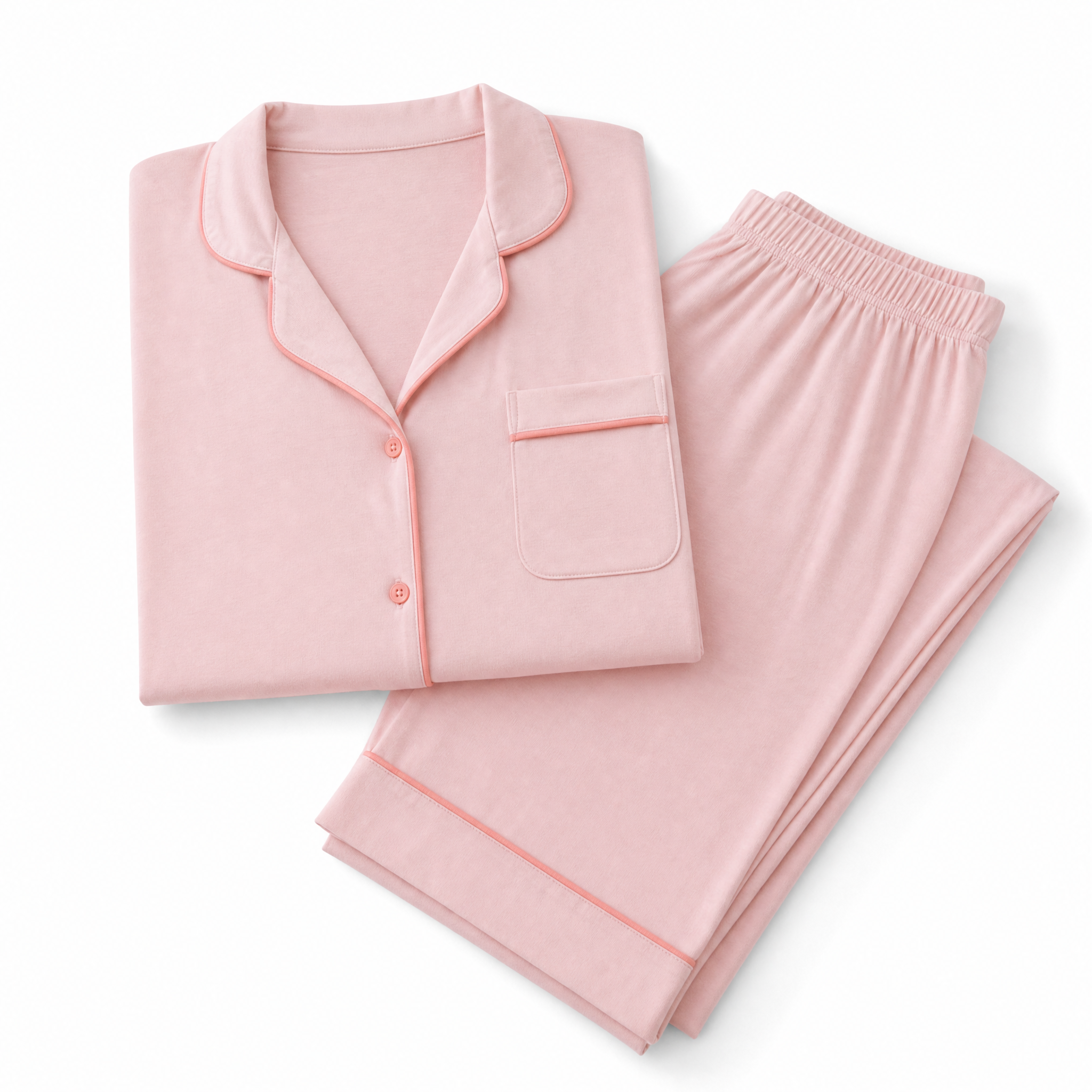 Peach Meadow - Peach Solid Pyjama Set