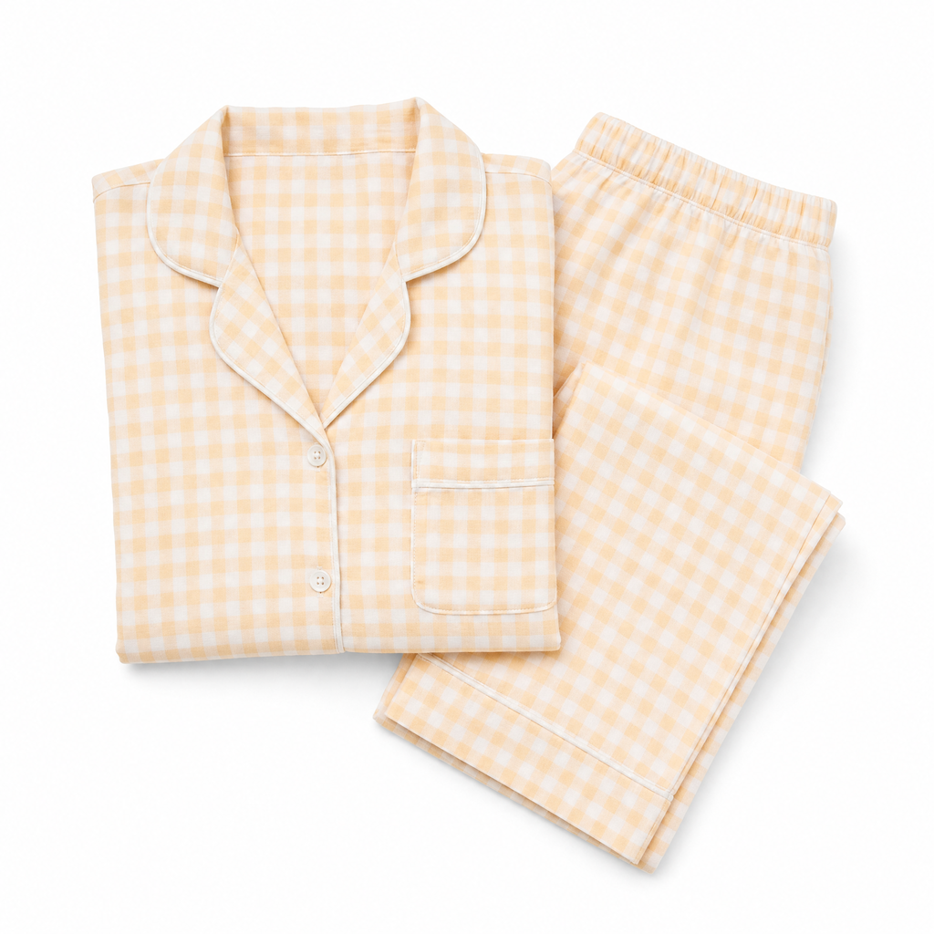 Golden Dawn - Yellow Check Pyjama Set