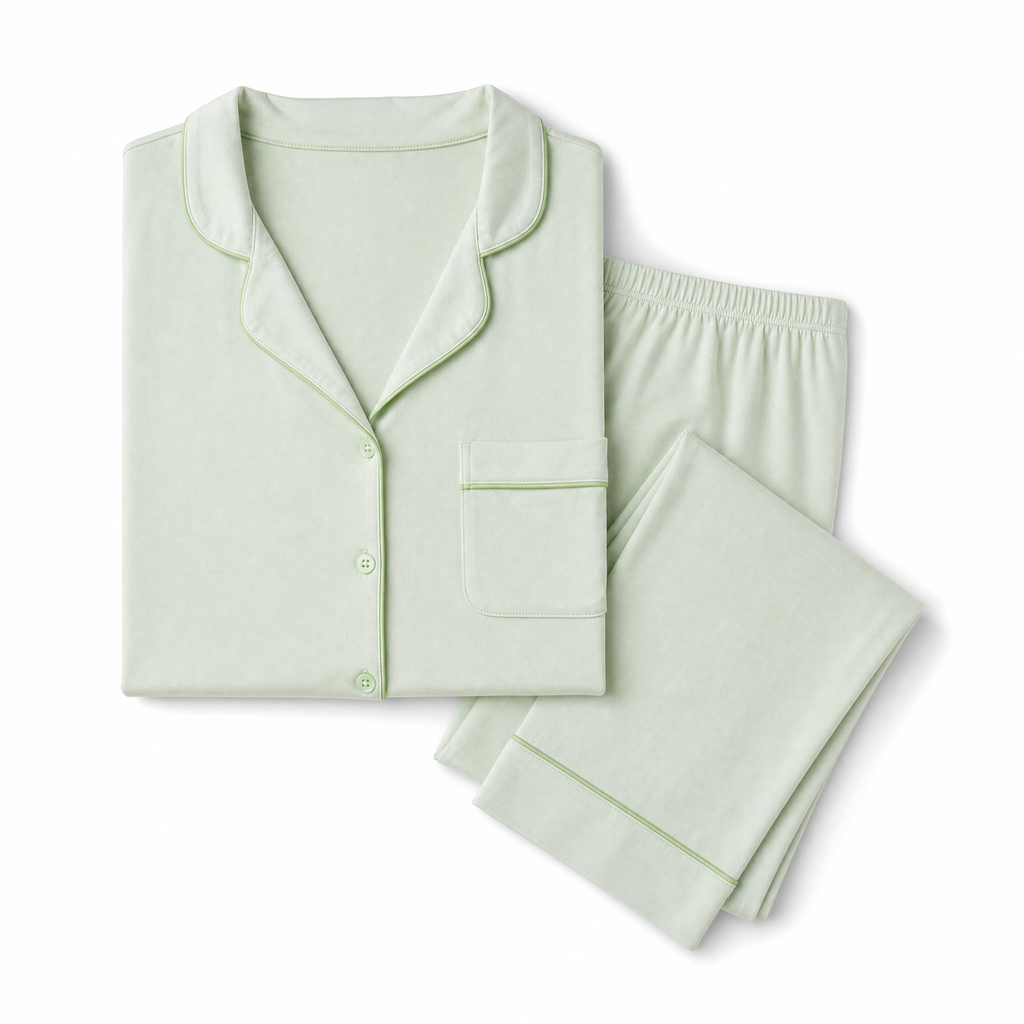 Sage Whisper - Green Solid Pyjama Set