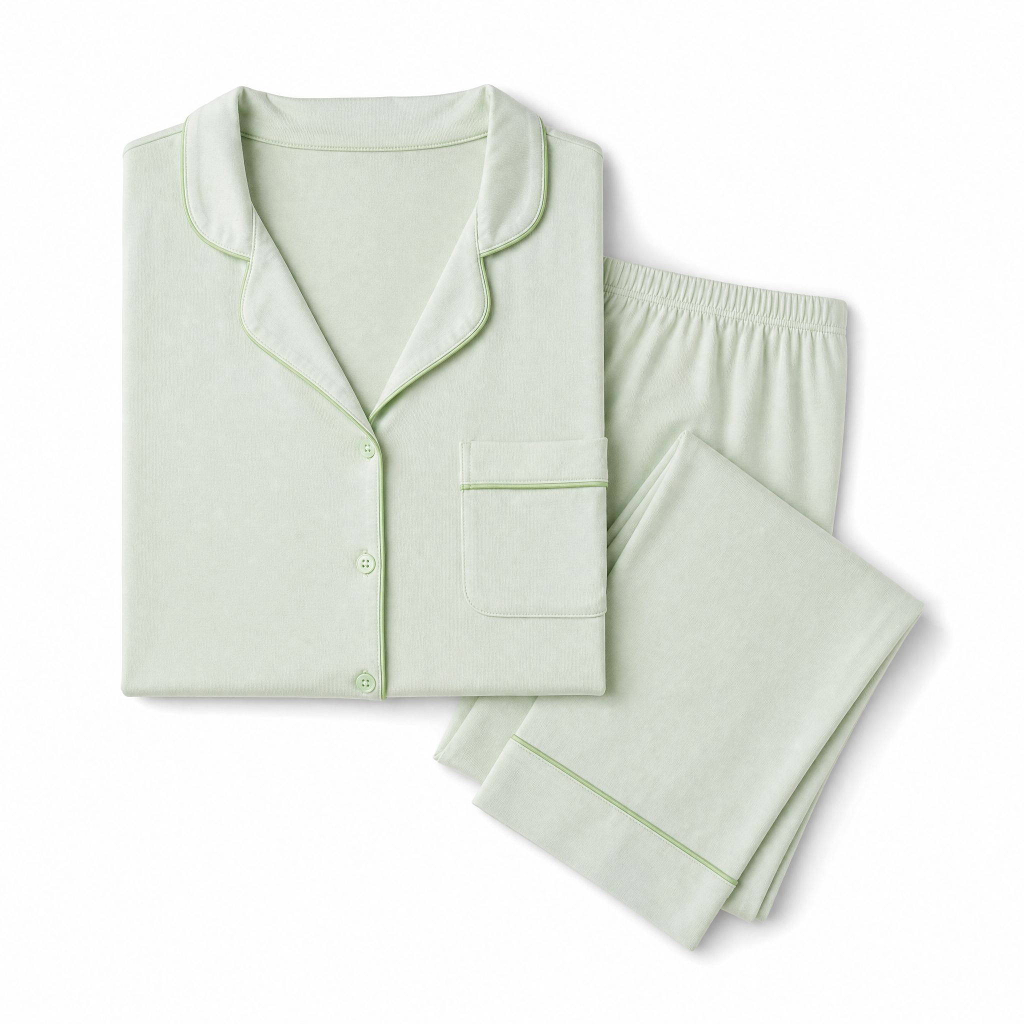 Sage Whisper - Green Solid Pyjama Set