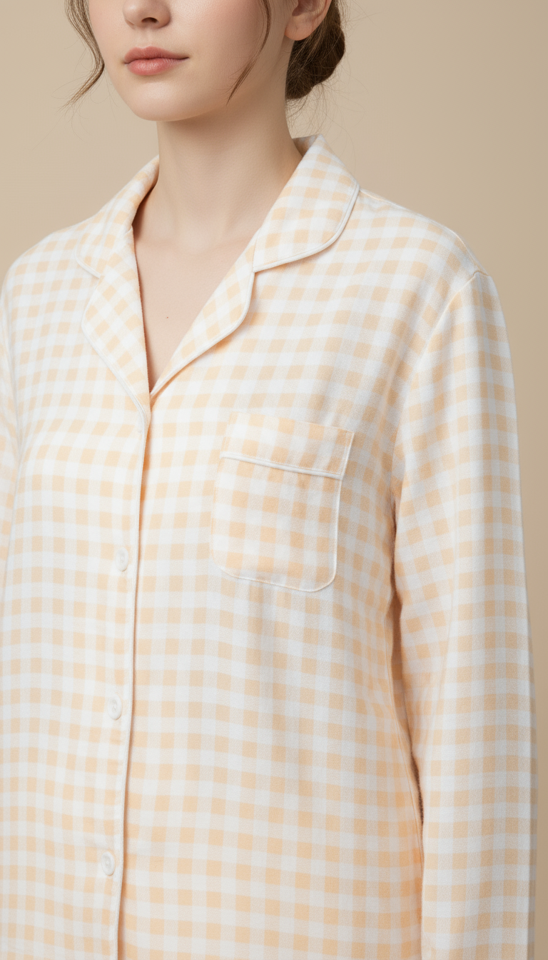Nomira Golden Dawn - Yellow Check Pyjama Set