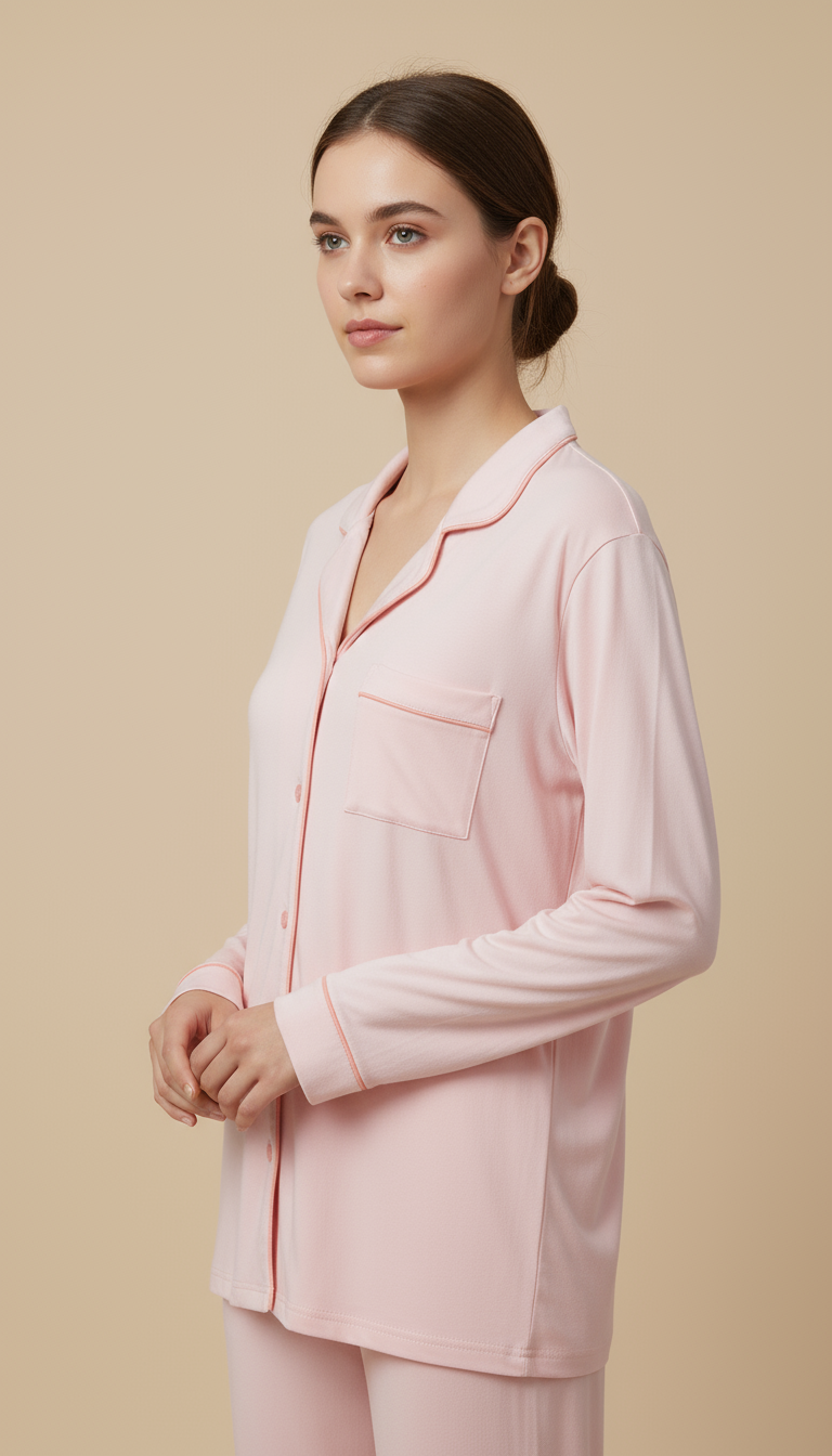 Nomira Peach Meadow - Peach Solid Pyjama Set