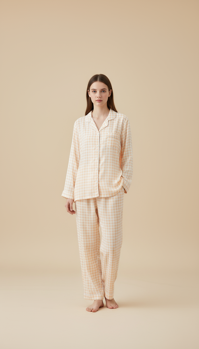 Nomira Golden Dawn - Yellow Check Pyjama Set