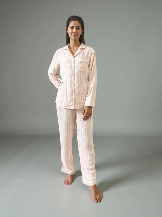 Nomira Golden Dawn - Yellow Check Pyjama Set - Nomira